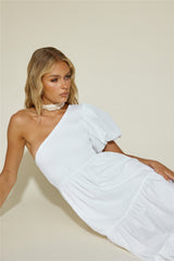 Erdbeer Daiquiri Maxikleid Weiß