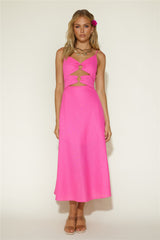 Maxikleid "Meine Pläne absagen" in Rosa