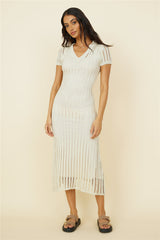 Cosmic Swirl Maxikleid Beige