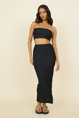 Poolside Adventure Crop-Top Schwarz
