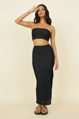 Poolside Adventure Crop-Top Schwarz