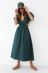 Maxikleid "No Matter" Waldgrün