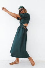 Maxikleid "No Matter" Waldgrün