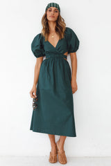 Maxikleid "No Matter" Waldgrün