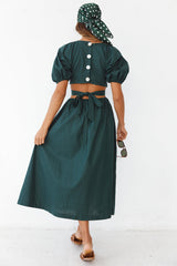 Maxikleid "No Matter" Waldgrün