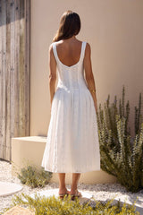 Maxikleid „Romance Stitched“ Weiß