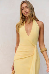 Run To You Neckholder Maxikleid Gelb