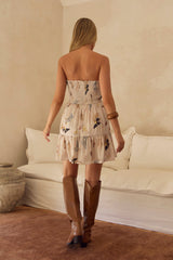 Isadora Trägerloses Minikleid Beige