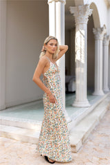 Florales Satin-Maxikleid Multi