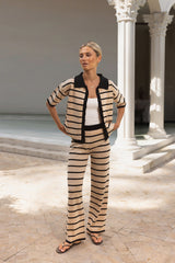 Lounging- und Wohlfühlhose aus Strick in Beige