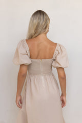 Delfino Maxikleid Hellbraun