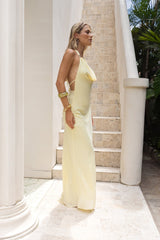 Juicy Citrus Neckholder Maxikleid Zitrone