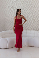 Horizon Hunter Maxi-Kleid Dunkelrot