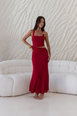 Horizon Hunter Maxi-Kleid Dunkelrot