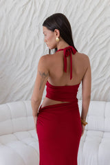 Horizon Hunter Maxi-Kleid Dunkelrot