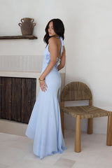 Cross The Seas Neckholder Maxikleid Blau