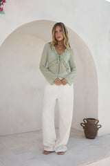 Stroke Of Luck Long Sleeve Top Sage