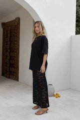 Lover Of The Moon Lace Maxi Skirt Black