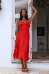 In This Lifetime Midi Dress Red
