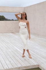 Blind Date Midikleid Beige