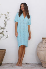Sommerliebe Song Midi-Kleid Blau