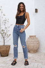 LEE Monique Corset Top Black Denim