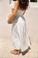 Deep Breaths Trägerloses Maxikleid Weiß