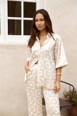 Sun Soaked Satin Set Beige