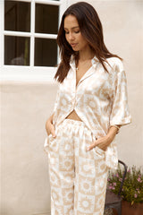 Sun Soaked Satin Set Beige