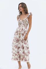 Florienne Stufen-Midikleid Mauve