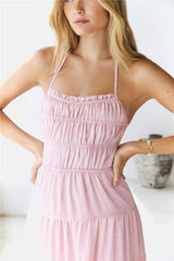 Renaissance Art Maxi Dress Pink