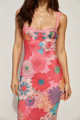 Gefundenes Oasis Mesh Maxikleid Rosa