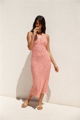 Inseltraum Neckholder-Maxikleid Rot