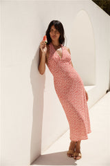 Inseltraum Neckholder-Maxikleid Rot