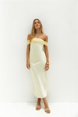Cleo Cove Trägerloses Maxikleid Buttergelb