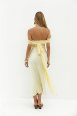 Cleo Cove Trägerloses Maxikleid Buttergelb