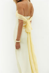 Cleo Cove Trägerloses Maxikleid Buttergelb