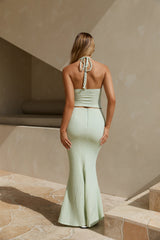 Palm Tree Paradise Halter Top Green