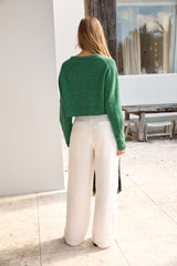 Soft Touch Wool Blend Cardigan Green