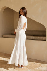 Sweeter Dreams Langarm Maxikleid Weiß