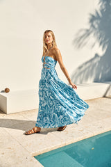 FORTUNATE ONE Aquamarine Maxikleid Blau