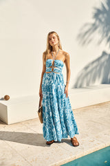 FORTUNATE ONE Aquamarine Maxikleid Blau