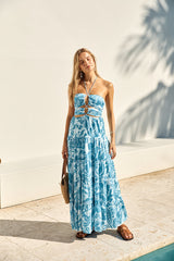 FORTUNATE ONE Aquamarine Maxikleid Blau