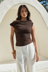 Sudden Clarity Mesh Top Brown