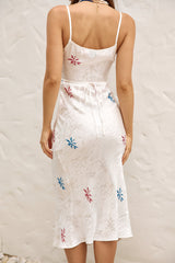 SNDYS Rosa Midikleid Weiß
