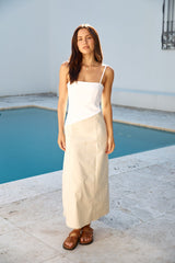 Brunch-Date Midikleid Beige