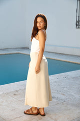 Brunch-Date Midikleid Beige
