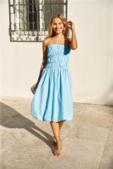 Midi-Kleid mit Bubikragen und Prinzessinnenschnitt