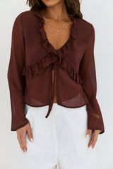 Stroke Of Luck Long Sleeve Top Brown