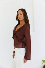 Stroke Of Luck Long Sleeve Top Brown